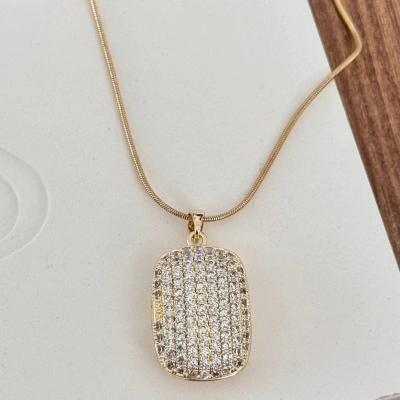 Kapaklı Açılabilen Dikdörtgen Kolye