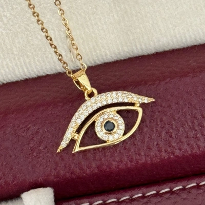 Göz Lacivert Taşlı Kolye