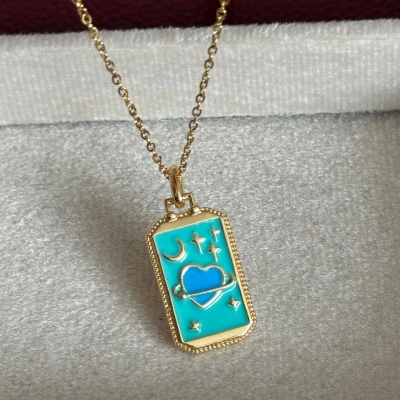 Tarot Kolye Mavi Kalp