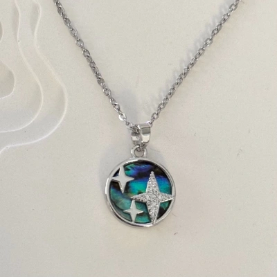 Işıltılı Plaka Kolye