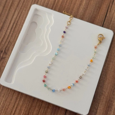 İnce Renkli Taşlı Bileklik