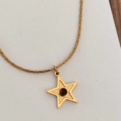 Minimal Yıldız Gold Kolye