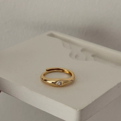 Taşlı Zarif İnce Yüzük - Ayarlanabilir