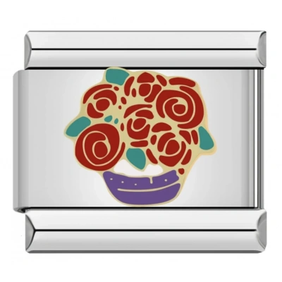 Saksıda Gül - 146 - İtalyan Bileklik Charmı