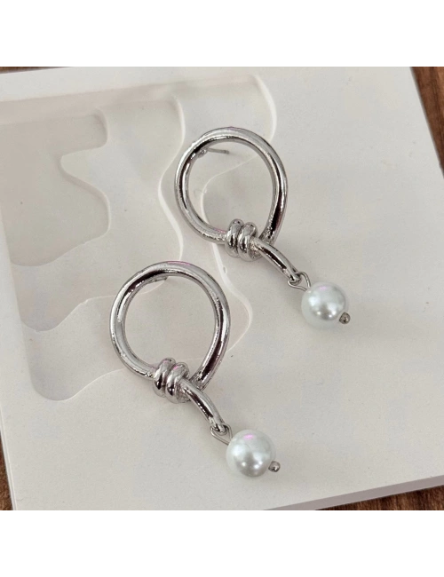 İnci Model Küpe Silver