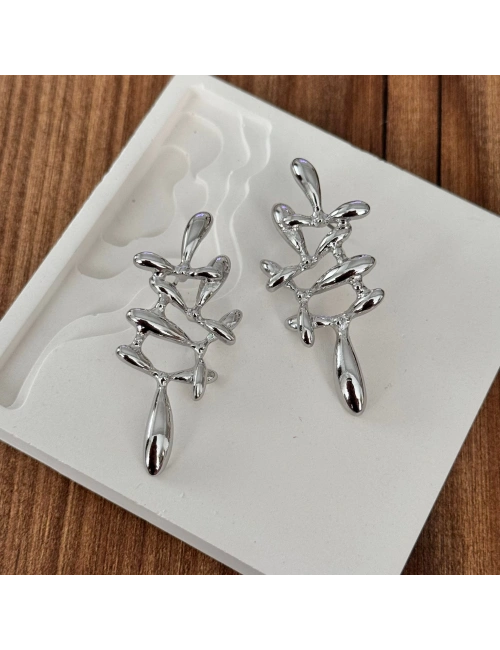 Silver Geometrik Küpe