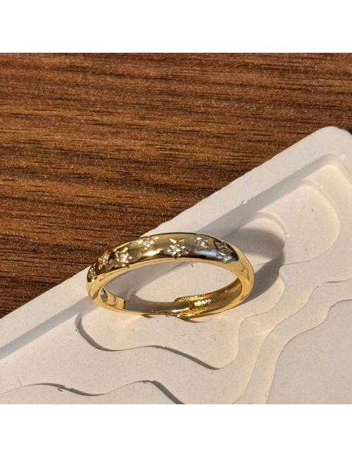 Gold Minik Taşlı Yüzük - Ayarlanabilir