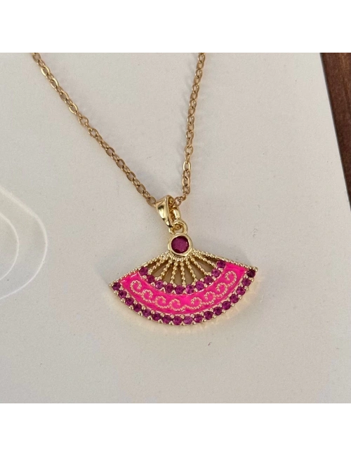 Pembe Yelpaze Kolye