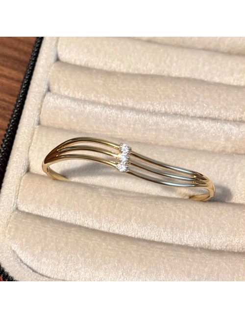 Üç Taşlı Gold Bileklik