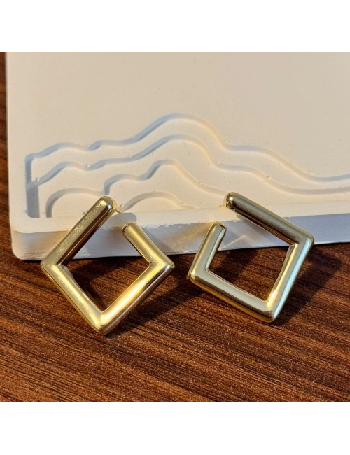 Geometrik Gold Küpe