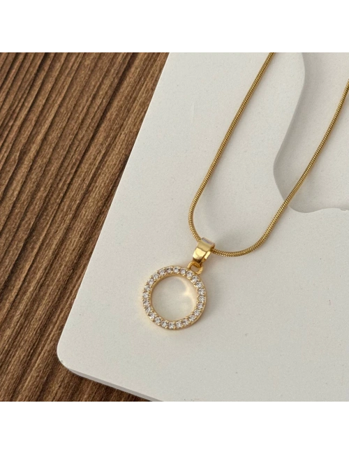 Halka Gold Taşlı Kolye