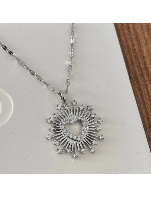 Antik Kalp Kolye Silver