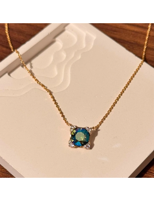 Mavi Taşlı Rose Gold Kolye