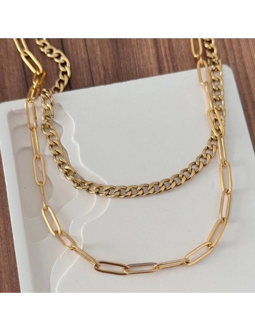 İkili Zincir Gold Kolye