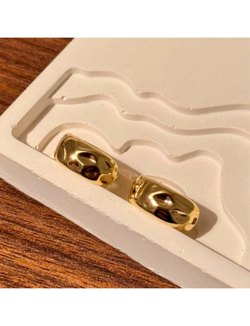 Gold Mini Bombeli Halka Küpe