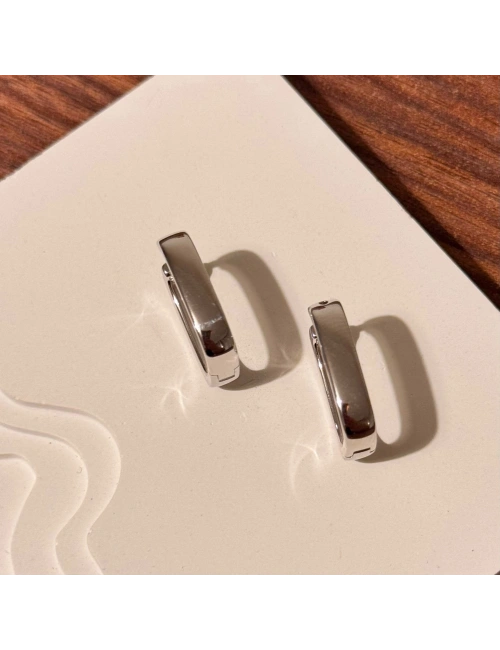 Silver Dikdörtgen Küpe