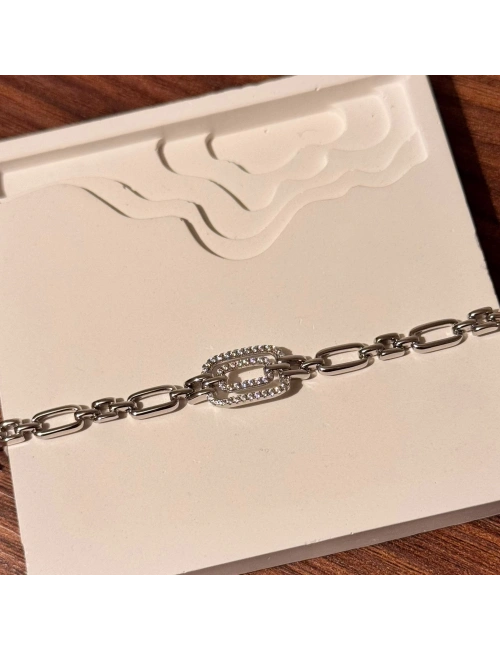Silver Kare Taşlı Bileklik