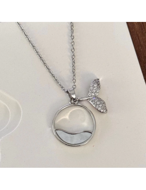 Zarif Kolye Taşlı Silver