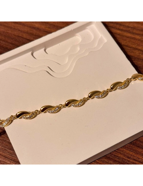 Damla Taşlı Gold Bileklik