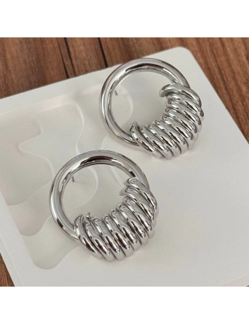 Geniş Model Küpe Silver