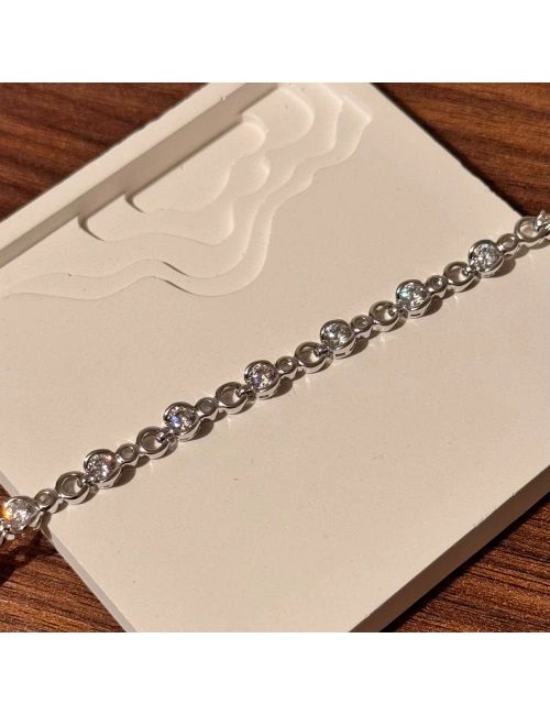 Silver Yuvarlak Taşlı Bileklik
