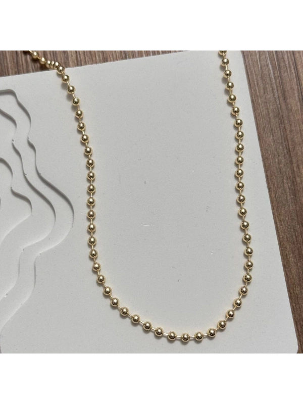 Boncuk Zincir Kolye Basic Gold