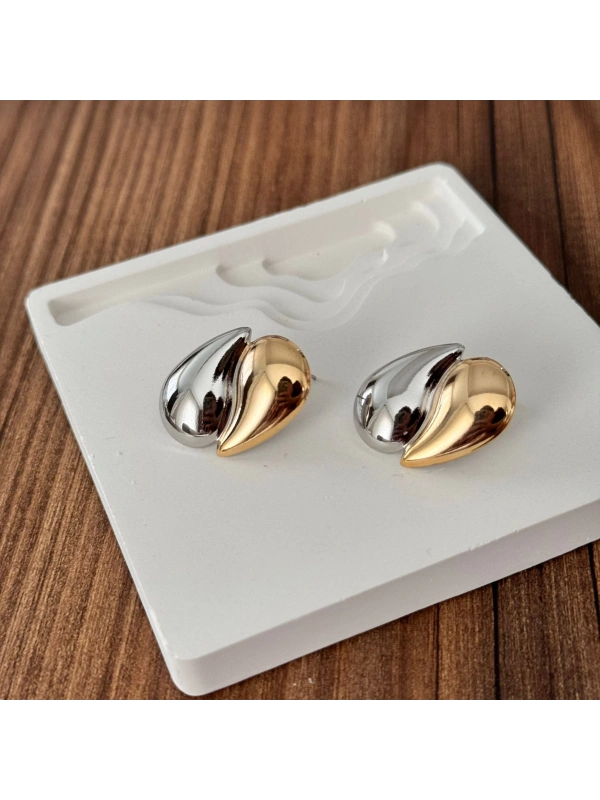 Gold Silver Yinyang Küpe
