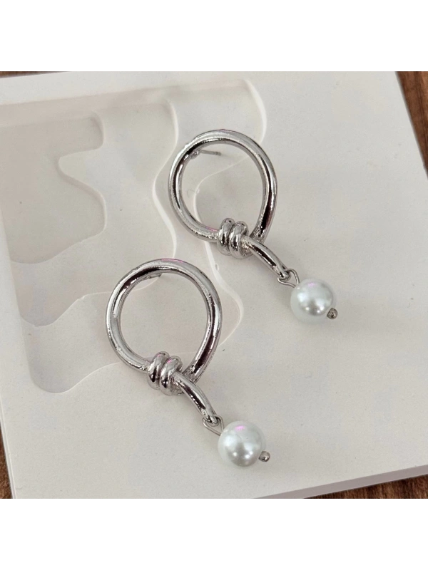 İnci Model Küpe Silver