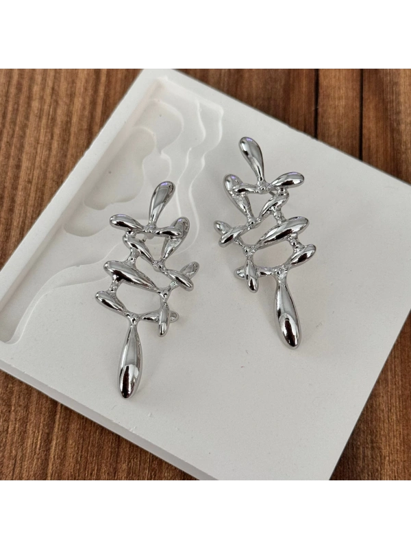 Silver Geometrik Küpe