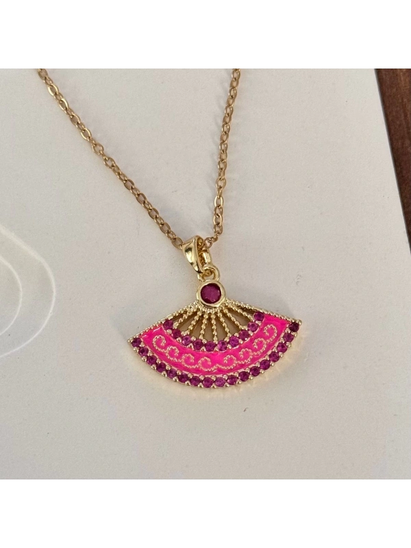 Pembe Yelpaze Kolye