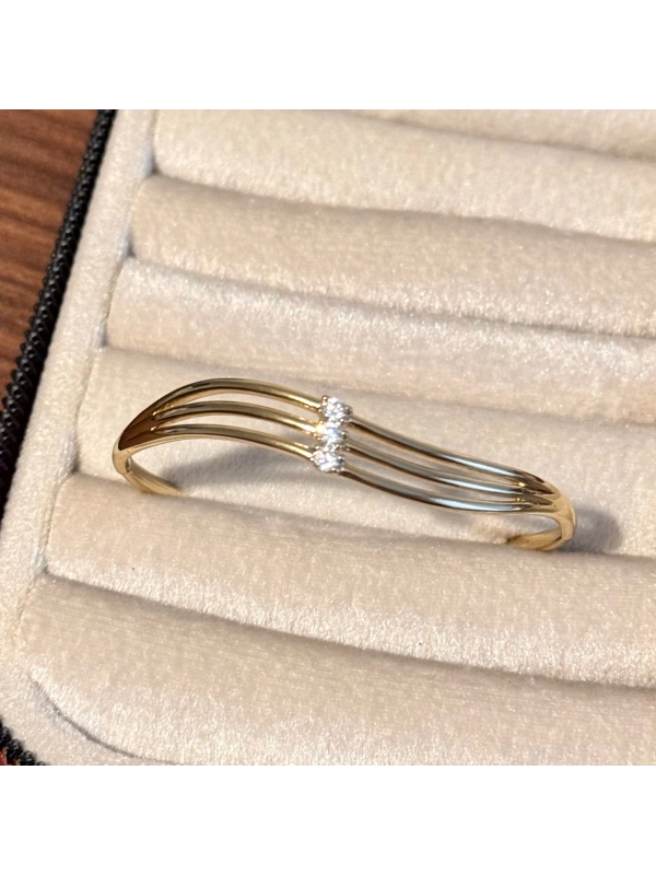 Üç Taşlı Gold Bileklik