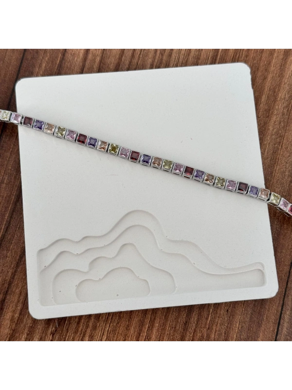 Sıralı Renkli Taşlı Model Bileklik