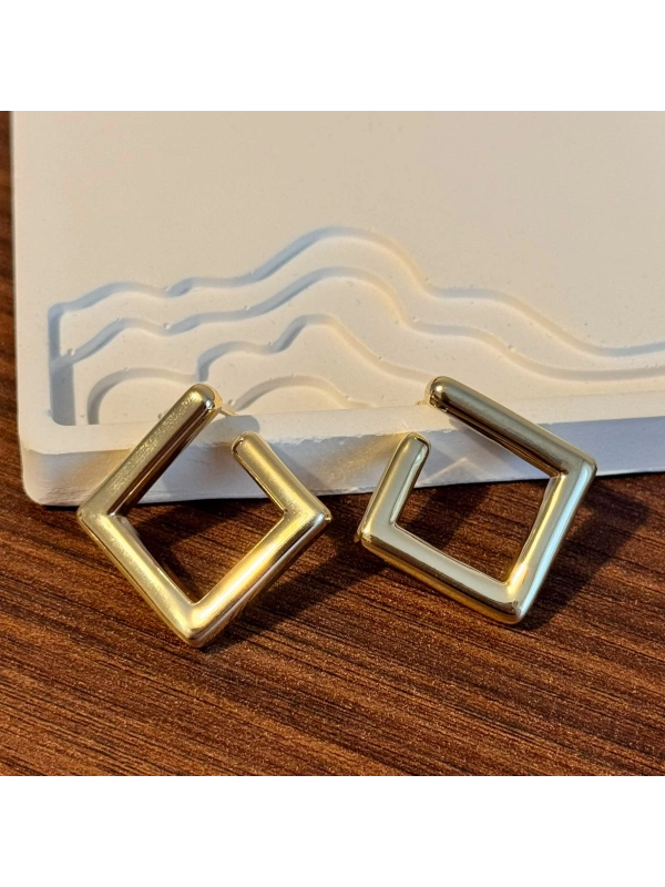 Geometrik Gold Küpe