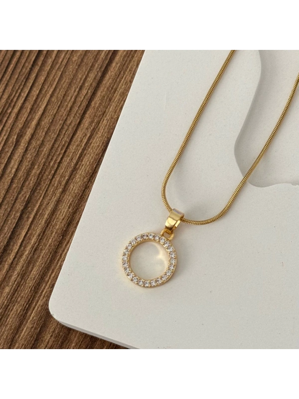 Halka Gold Taşlı Kolye