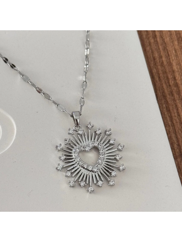 Antik Kalp Kolye Silver