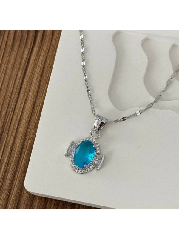 Mavi Taş Silver Kolye