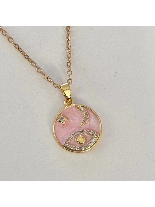 Pembe Tarot Plaka Kolye