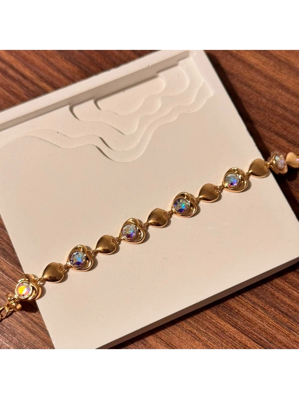 Kalpli Rose Gold Taşlı Bileklik