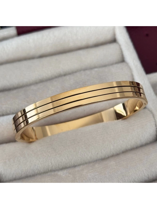 Sıralı Kelepçe Bileklik Gold