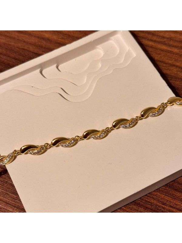 Damla Taşlı Gold Bileklik
