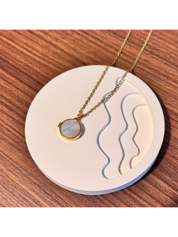 Kapaklı Gold Sedef Kolye