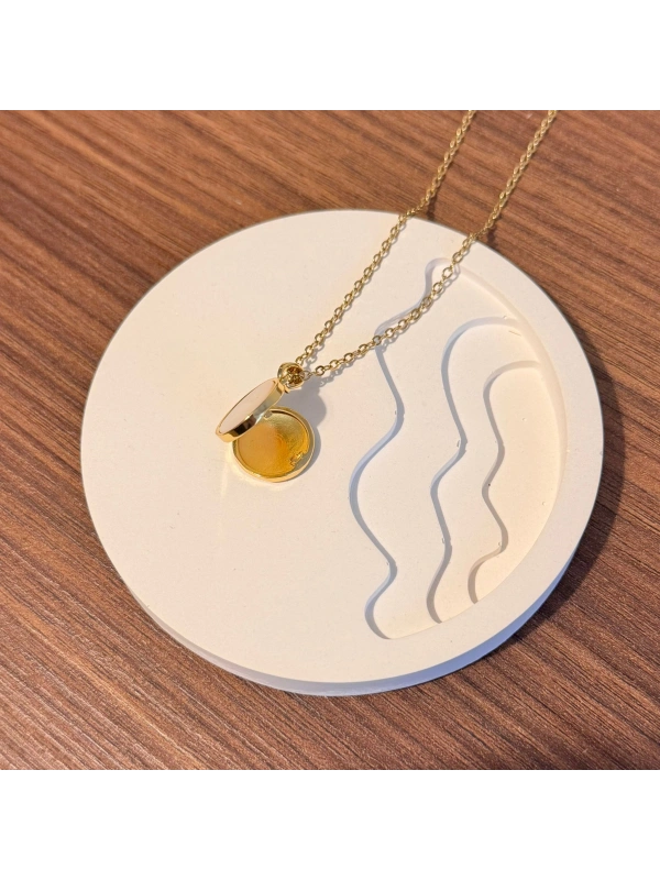 Kapaklı Gold Sedef Kolye
