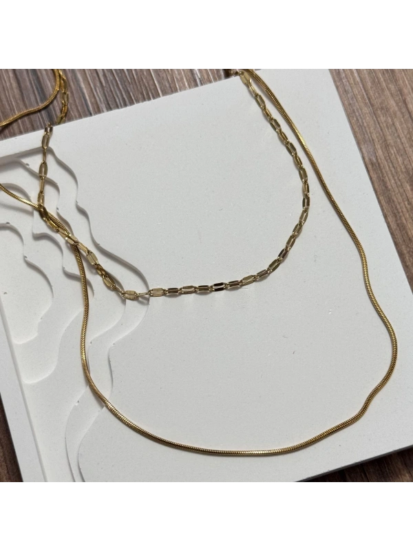 İkili Zincir Gold Kolyeler
