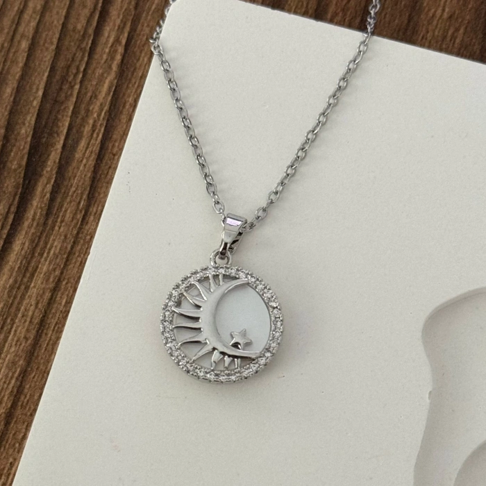 Minimal Tarot Silver Kolye