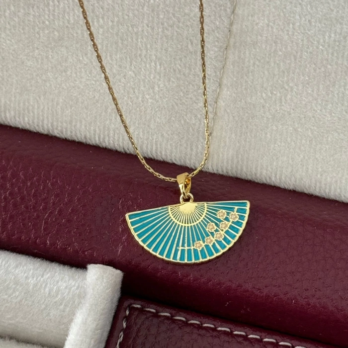 Yeşil Yelpaze Kolye