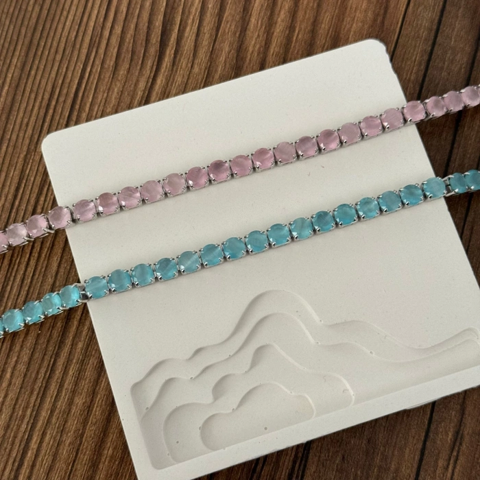 Bileklik Seti - Adet - Fotoğraftan Varyant Seçiniz - l - silver tabanlı