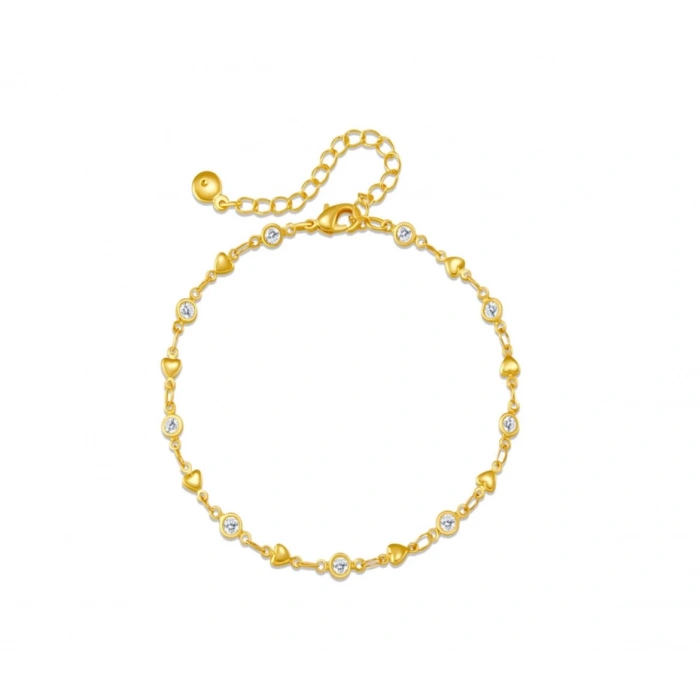 Taşlı Kalpli Bileklik - Özel Seri