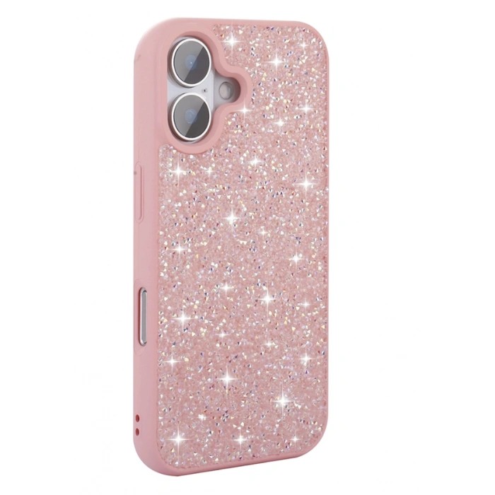 İphone 16 Parlak Pembe Detaylı Kılıf