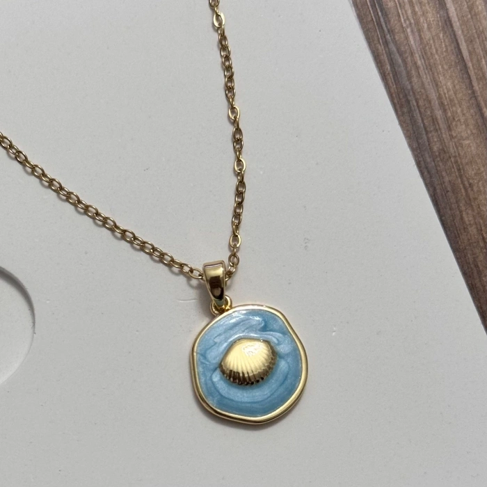 Deniz Kabuğu Plaka Kolye