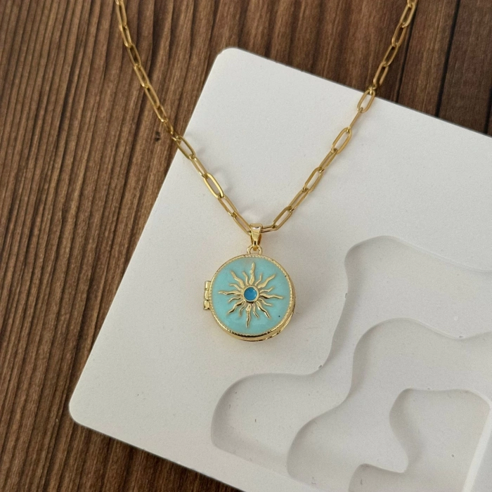 Kapaklı Yeşil Kolye